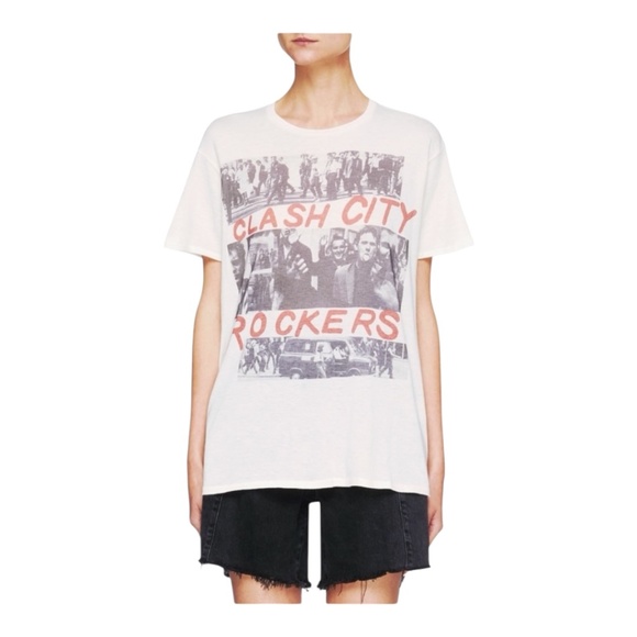 R13 Clash City Rockers Graphic Print Top Cotton Cashmere Blend Size Med - Picture 1 of 12